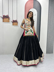 Innovative Mustard Cotton Mirror Work Lehenga Choli