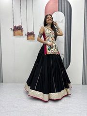 Innovative Mustard Cotton Mirror Work Lehenga Choli