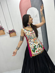 Innovative Mustard Cotton Mirror Work Lehenga Choli