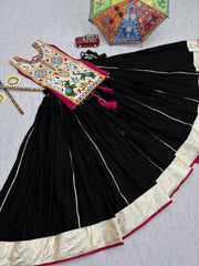 Innovative Mustard Cotton Mirror Work Lehenga Choli