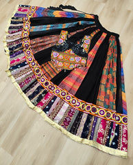 Designer Black Georgette Gamthi Work Lehenga Choli
