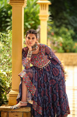 Awesome Pink Georgette with Gamthi Work Gown