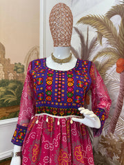 Awesome Pink Georgette with Gamthi Work Gown