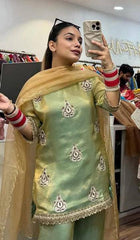 Trendy Pista Fendi Silk Sequence Work Palazzo Suit