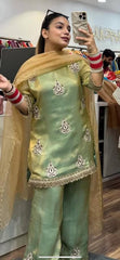 Trendy Pista Fendi Silk Sequence Work Palazzo Suit