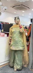 Trendy Pista Fendi Silk Sequence Work Palazzo Suit