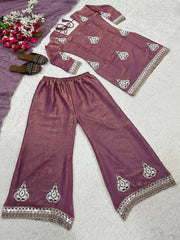 Trendy Pista Fendi Silk Sequence Work Palazzo Suit