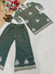 Trendy Pista Fendi Silk Sequence Work Palazzo Suit