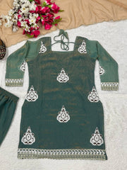 Trendy Pista Fendi Silk Sequence Work Palazzo Suit