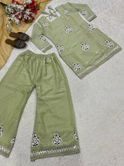 Trendy Pista Fendi Silk Sequence Work Palazzo Suit
