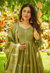Glorious Pink Silk Sequence Work Sharara Suit