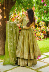Glorious Pink Silk Sequence Work Sharara Suit