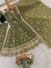 Glorious Pink Silk Sequence Work Sharara Suit