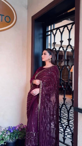 Designer Maroon Kasturi Silk Work Saree