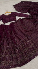 Designer Maroon Kasturi Silk Work Saree