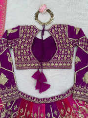 Wedding Special Pink Color Georgette Thread Work Lehenga Choli