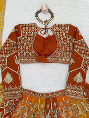 Wedding Special Pink Color Georgette Thread Work Lehenga Choli