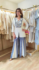 Awesome White Color Embroidery Work Co-ord Set