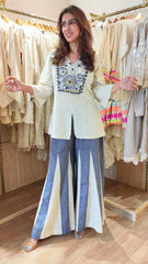 Awesome White Color Embroidery Work Co-ord Set