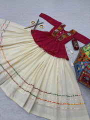 Navratri Wear Black Bandhej Print Gamthi Work Lehenga Choli
