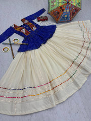 Navratri Wear Black Bandhej Print Gamthi Work Lehenga Choli