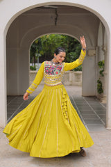 Maroon Roman Kutchi Gamthi Embroidered Lehenga Choli For Navratri