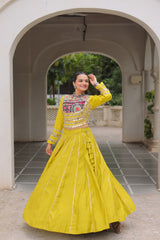 Maroon Roman Kutchi Gamthi Embroidered Lehenga Choli For Navratri