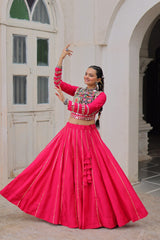 Maroon Roman Kutchi Gamthi Embroidered Lehenga Choli For Navratri