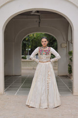 Maroon Roman Kutchi Gamthi Embroidered Lehenga Choli For Navratri