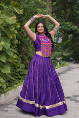 Navratri Wear Pink Kutchi Embroidered Work Lehenga Choli