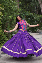 Navratri Wear Pink Kutchi Embroidered Work Lehenga Choli