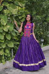 Navratri Wear Pink Kutchi Embroidered Work Lehenga Choli