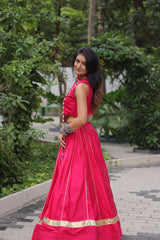 Navratri Wear Pink Kutchi Embroidered Work Lehenga Choli