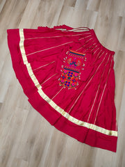 Navratri Wear Pink Kutchi Embroidered Work Lehenga Choli