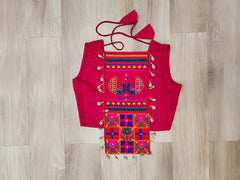 Navratri Wear Pink Kutchi Embroidered Work Lehenga Choli