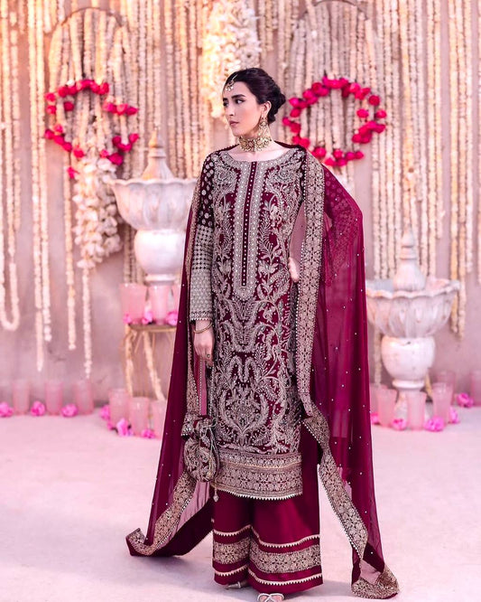 Exclusive Rani Pink Color Sequence Work Straight Salwar Suit