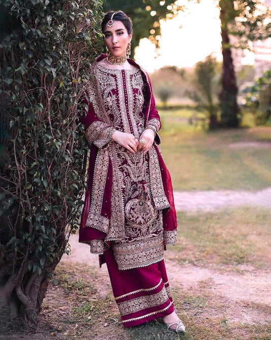 Exclusive Rani Pink Color Sequence Work Straight Salwar Suit