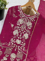 Ravishing Pink Color Sequence Work Georgette Sharara Suit