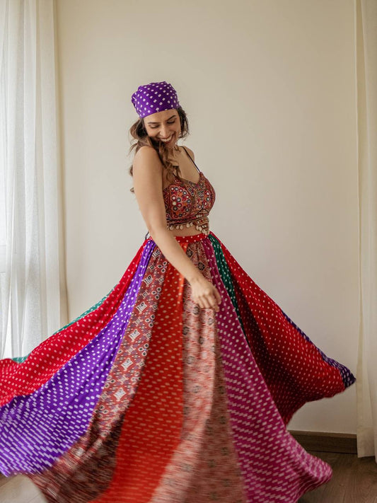 Navratri Festival Multicolor Georgette Digital Printed Lehenga Choli