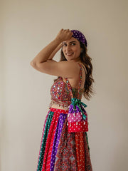 Navratri Festival Multicolor Georgette Digital Printed Lehenga Choli