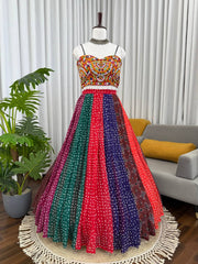 Navratri Festival Multicolor Georgette Digital Printed Lehenga Choli