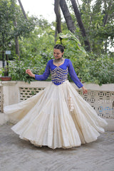 Pink Color Mirror Work Lehenga Choli For Navratri Wear