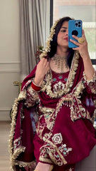 Exclusive Green Crepe with Sequence Work Dhoti Suit