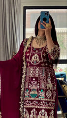 Exclusive Green Crepe with Sequence Work Dhoti Suit