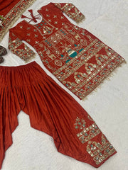 Exclusive Green Crepe with Sequence Work Dhoti Suit