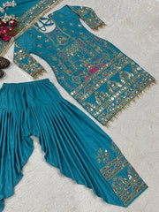 Exclusive Green Crepe with Sequence Work Dhoti Suit