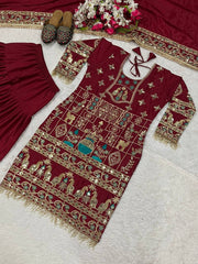 Exclusive Green Crepe with Sequence Work Dhoti Suit