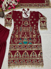 Exclusive Green Crepe with Sequence Work Dhoti Suit