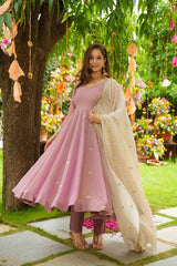 Attractive Sky Blue Georgette Work Palazzo Suit
