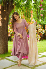 Attractive Sky Blue Georgette Work Palazzo Suit